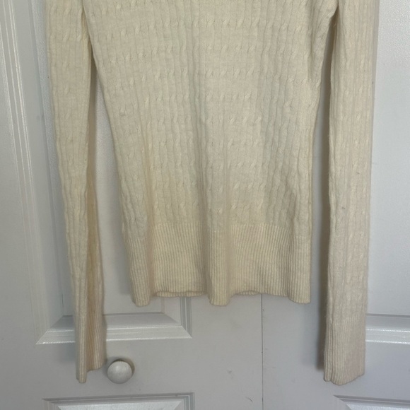 Aphorism cream angora wool blend, scoop neck knit sweater, size large - Picture 6 of 8